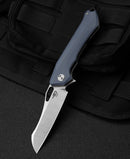 Bestech Knives Platypus Linerlock Folding Knife 3.5" D2 Tool Steel Blade Blue-Gray G10 Handle