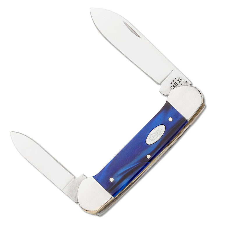 Case XX Canoe Pocket Knife Tru-Sharp Surgical Steel Blades Smooth Blue Pearl Kirinite Handle 23447 -Case Cutlery - Survivor Hand Precision Knives & Outdoor Gear Store