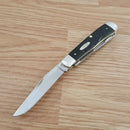 Case XX Trapper Rough Pocket Knife Stainless Blades Black Jigged Synthetic Handle 18221