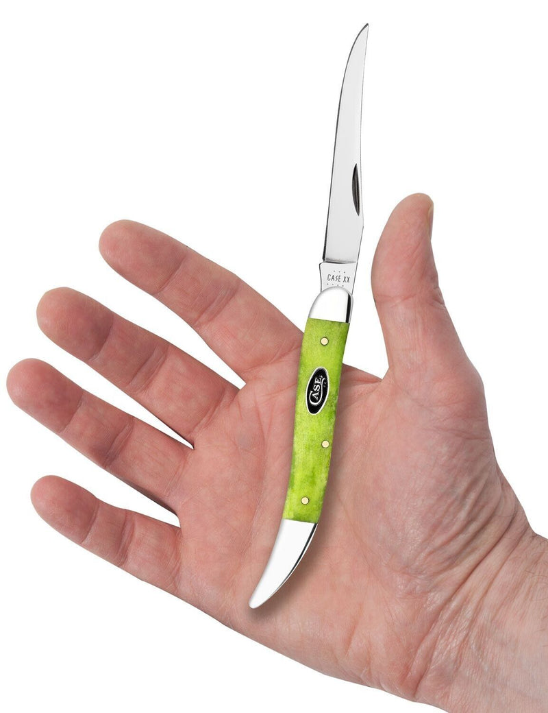 Case XX Medium Toothpick Folding Knife 2.42" Tru-Sharp Surgical Steel Clip Point Blade Green Apple Smooth Bone Handle 53031 -Case Cutlery - Survivor Hand Precision Knives & Outdoor Gear Store