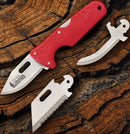 Cold Steel Click-N-Cut Hunter Folding Knife 2½" 420J2 Steel Blade Red ABS Handle
