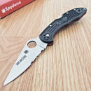 Spyderco Delica 4 Folding Knife 3" Part Serrated VG-10 Steel Blade FRN Handle