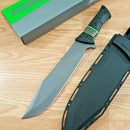 Schrade LeROY Fixed Knife 10.37" 8Cr13MoV Steel Full Blade Black TPR Handle