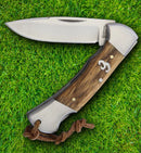Cattleman's Sagebrush Folding Knife 2.5" Stainless Steel Blade Zebra Wood Handle