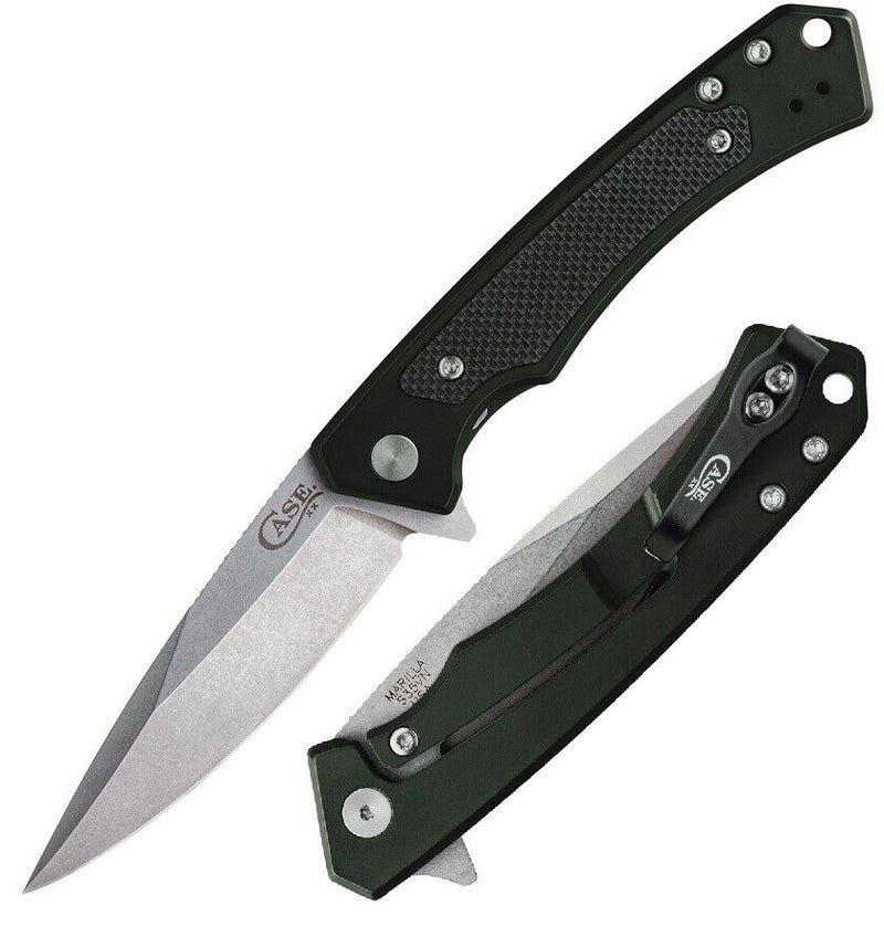Case XX Marilla Frame Folding Knife 3.75" S35VN Steel Blade OD Green Aluminum With Black G10 Handle 25883 -Case Cutlery - Survivor Hand Precision Knives & Outdoor Gear Store