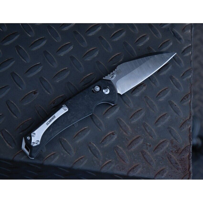 Schrade Radok Pivot Lock Folding Knife 4" S35VN Steel Wharncliffe Blade Shredded Carbon Fiber Handle 1182275 -Schrade - Survivor Hand Precision Knives & Outdoor Gear Store