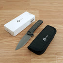 Civivi Conspirator Folding Knife 3.5" Nitro V Steel Blade Black Micarta Handle