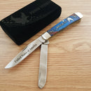 Case XX Cutlery US Veterans Trapper Pocket Knife Stainless Blades Bone Handle
