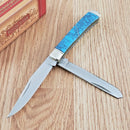 Rough Ryder Trapper Pocket Knife 440A Steel Blade Imitation Turquoise Handle