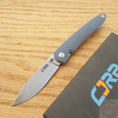 CJRB Ria Linerlock Folding Knife 3" 12C27 Steel Blade Blue And Gray G10 Handle