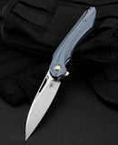 Bestech Knives WIBRA Frame Folding Knife 3.5" Bohler M390 Steel Blade Blue Anodized Titanium Handle