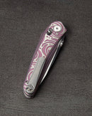 Bestech Knives Mothus Bar Lock Folding Knife 3.5" Bohler M390 Steel Blade Pink And Silver Titanium Handle T2206E -Bestech Knives - Survivor Hand Precision Knives & Outdoor Gear Store