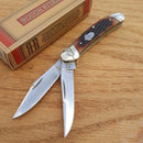 Rough Ryder Copperhead Pocket Knife Stainless Steel Blades Jigged Bone Handle
