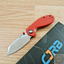 CJRB Maileah Linerlock Folding Knife 2.38" AR-RPM9 Stainless Steel Blade Red G10 Handle