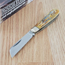 Rough Ryder Half Hawk Cinnamon Folding Knife Carbon Steel Blade Stag Bone Handle