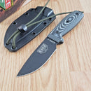 ESEE Model 3 Fixed Knife 3.88" Black Powder Coated 1095HC Steel Blade 3D Machined G10 Handle 3PMB002