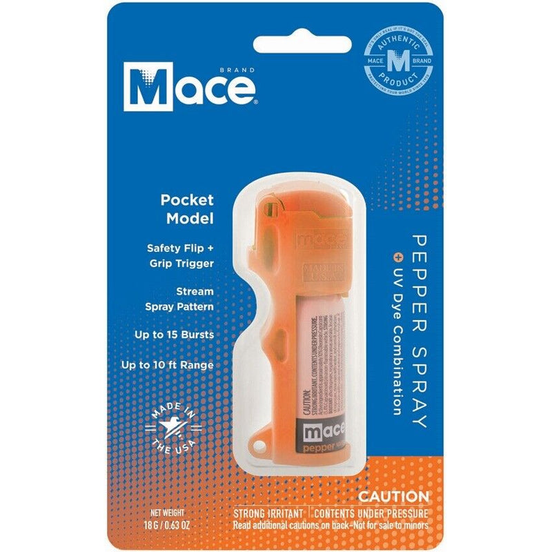 Mace Pocket Model Pepper Spray Orange Stream Pattern Reaches Up To 10 Feet / 15 Bursts Safety Cap 80748 -Mace - Survivor Hand Precision Knives & Outdoor Gear Store