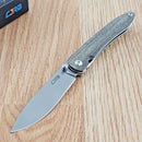 CJRB Ria Linerlock Folding Knife 3" AR-RPM9 Stainless Blade Green Canvas Handle