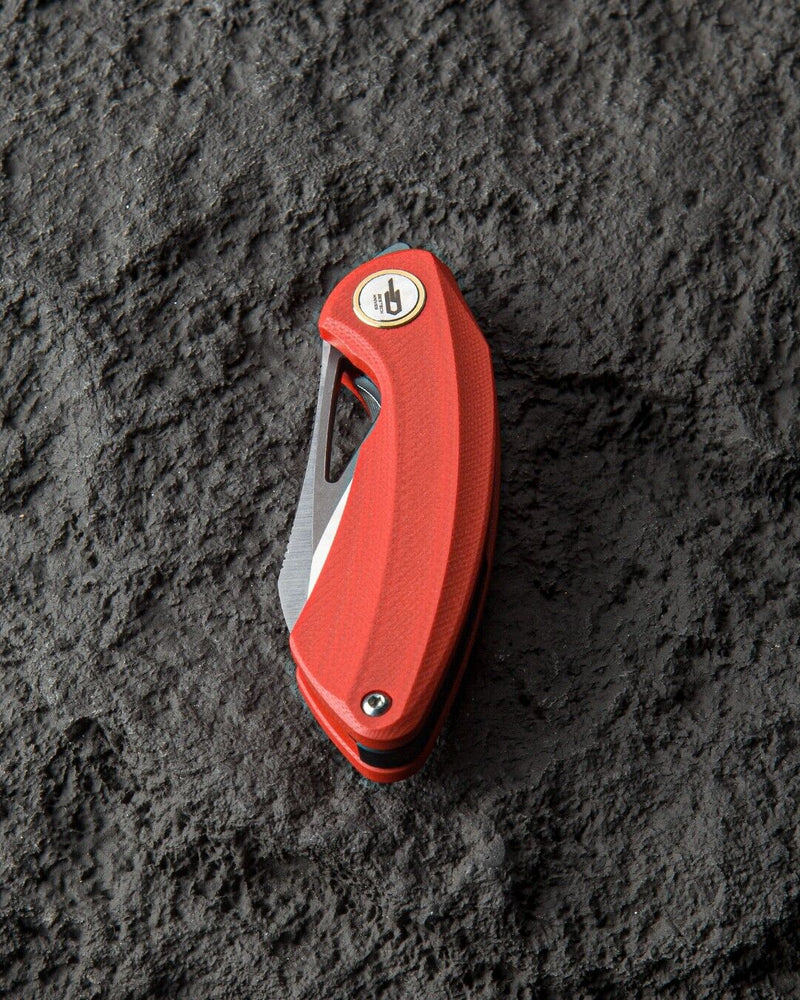 Bestech Knives Bihai Linerlock Folding Knife 2.13" 14C28N Steel Hawkbill Blade Red G10 Handle G53C2 -Bestech Knives - Survivor Hand Precision Knives & Outdoor Gear Store