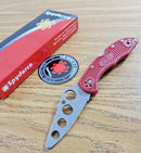 Spyderco Delica 4 Trainer Knife 2.75" UNSHARPENED AUS6 Steel Blade Red FRN Handle