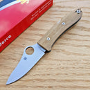 Spyderco SpyOpera Lockback Folding Knife 2.88" M390 Steel Blade Micarta Handle