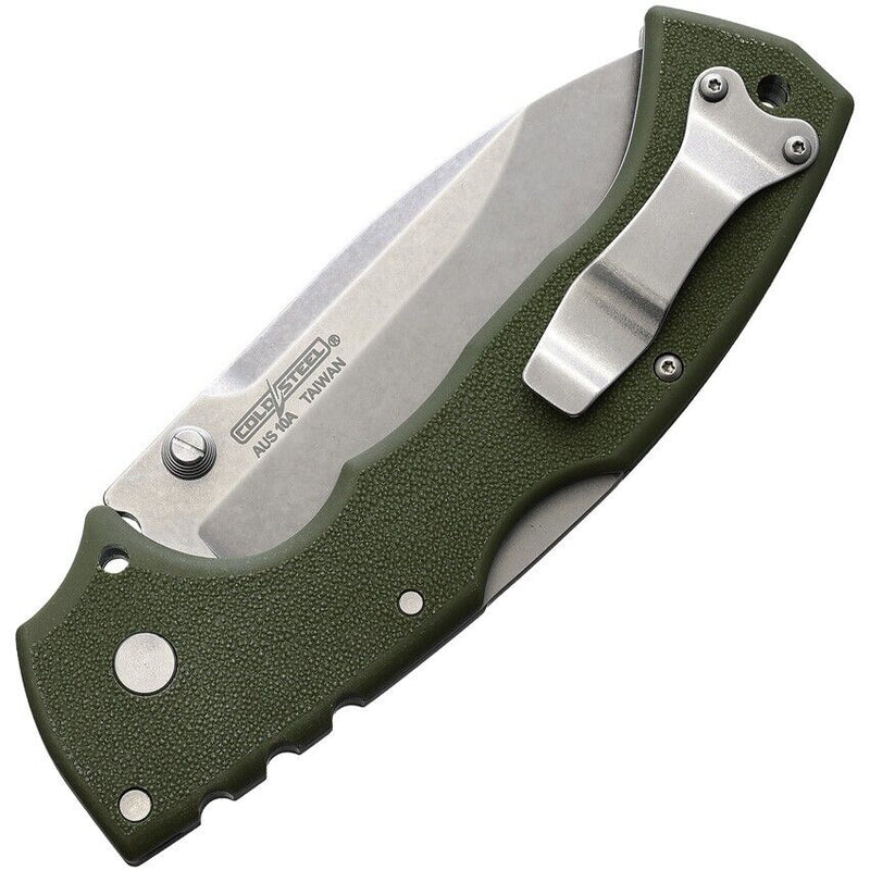 Cold Steel 4-Max Scout Lockback Folding Knife 4" AUS-10A Steel Blade OD Green Griv-Ex Handle 62RQODSW -Cold Steel - Survivor Hand Precision Knives & Outdoor Gear Store