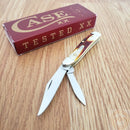 Case XX Cutlery Peanut Pocket Knife Stainless Steel Blades Red Stag handle 09443