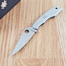 Spyderco GrassHopper Knife 2.25" 12C27 Steel Blade Brushed Stainless Handle