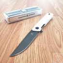Bestech Knives Bestechman Dundee Linerlock Folding Knife 3.5" D2 Tool Steel Blade White G10 Handle