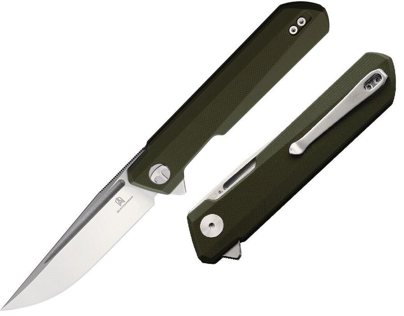 Bestech Knives Bestechman Dundee Linerlock Folding Knife 3.5" D2 Tool Steel Extended Tang Blade Green G10 Handle MK01B -Bestech Knives - Survivor Hand Precision Knives & Outdoor Gear Store