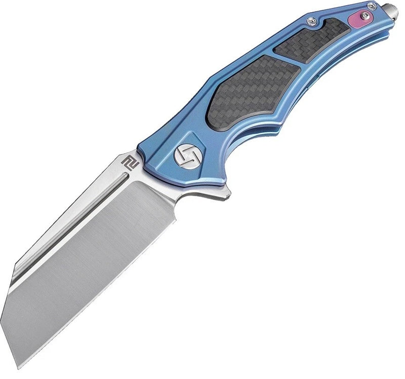 Artisan Apache Folding Knife 3.5" Bohler M390 Steel Blade Titanium/Carbon Fiber Handle
