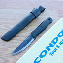 Condor Terrasaur Fixed Knife 4.13" 1095HC Steel Full Blade Black Polypropylene Handle