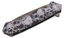 Case XX Kinzua Frame Folding Knife 3.75" CPM-S35VN Steel Spear Point Blade Skull Art Black Aluminum Handle 64645 -Case Cutlery - Survivor Hand Precision Knives & Outdoor Gear Store