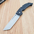 Cold Steel Large Voyager Folding Knife 4" AUS-10A Steel Blade Black Griv-Ex Handle