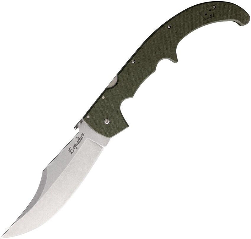 Cold Steel XL Espada Lockback Folding Knife 7.5" AUS-10A Steel Blade OD Green G10 Handle 62MGCODSW -Cold Steel - Survivor Hand Precision Knives & Outdoor Gear Store