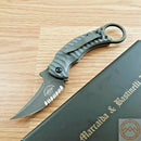 Bastinelli Creations Mako Linerlock Folding Knife 2.75" Bohler N690 Steel Blade Gray G10 Handle