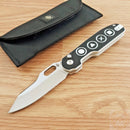 Kizer Cutlery Cormorant Button Lock Folding Knife 3.25" S35VN Steel Blade Black/White G10 Handle