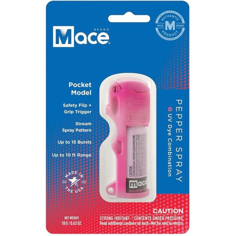 Mace Pocket Model Pepper Spray Pink Stream Pattern Reaches Up To 10 Feet / 15 Bursts Safety Cap 80740 -Mace - Survivor Hand Precision Knives & Outdoor Gear Store