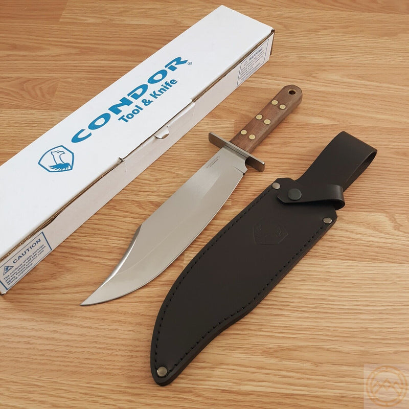 Condor Undertaker Fixed Knife 10" 1075HC Steel Clip Point / Bowie Blade Brown Walnut Handle 2804103 -Condor - Survivor Hand Precision Knives & Outdoor Gear Store