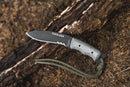 TOPS Mini Eagle XX Fixed Knife 3" 1095HC Steel Blade Black Linen Micarta Handle