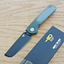 Bestech Knives Sledgehammer Folding Knife 3" D2 Tool Steel Blade Green Micarta Handle
