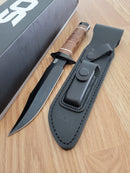 SOG Bowie 2.0 Fixed Knife 6.38" AUS-8 Steel Blade Leather/Steel Handle