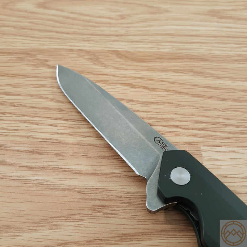 Case XX Kinzua EDC Framelock Folding Knife 3.75" S35VN Steel Spear Point Blade OD Green Anodized Aluminum Handle 64659 -Case Cutlery - Survivor Hand Precision Knives & Outdoor Gear Store