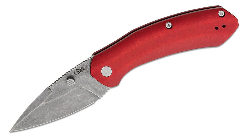Case XX Westline Linerlock Folding Knife 3.5" CPM-S35VN Steel Drop Point Blade Red Stonewashed Aluminum Handle 36551 -Case Cutlery - Survivor Hand Precision Knives & Outdoor Gear Store