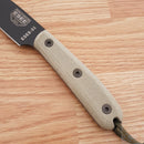 ESEE Model 3 Fixed Knife 3.63" Powder Coated 1095HC Steel Full Tang Blade Green Canvas Micarta Handle 3HM -ESEE - Survivor Hand Precision Knives & Outdoor Gear Store