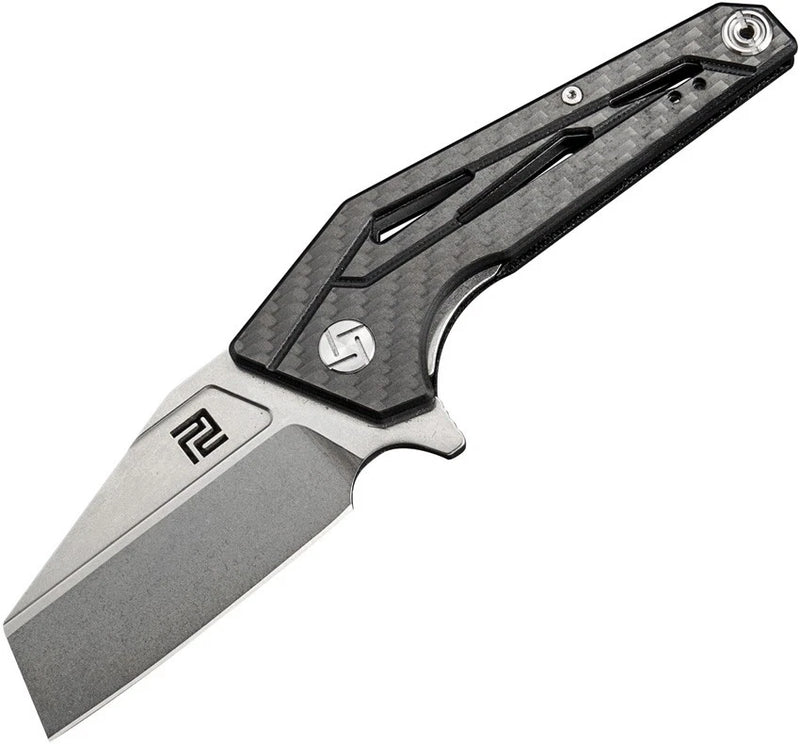 Artisan Ravine Liner Folding Knife 3.25" D2 Tool Steel Blade Carbon Fiber Handle