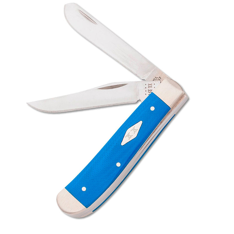 Case XX Mini Trapper Pocket Knife Tru-Sharp Surgical Steel Clip And Spey Blades Smooth Blue G10 Handle 16751 -Case Cutlery - Survivor Hand Precision Knives & Outdoor Gear Store