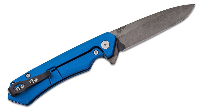 Case XX Kinzua Framelock Folding Knife 3.75" CPM-S35VN Steel Spear Point Blade Blue Stonewashed Aluminum Handle 64648 -Case Cutlery - Survivor Hand Precision Knives & Outdoor Gear Store