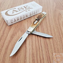 Case XX Cutlery Small Texas Jack Pocket Knife Chrome Vanadium Blades Bone Handle 00077