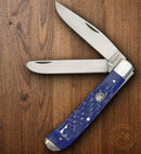Cattleman's Cutlery Signature Pocket Knife 3Cr13 Steel Blades Blue Delrin Handle
